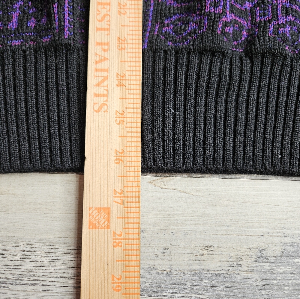 Meister Vintage Sweater Black & Purple Size XL - Picture 7 of 9